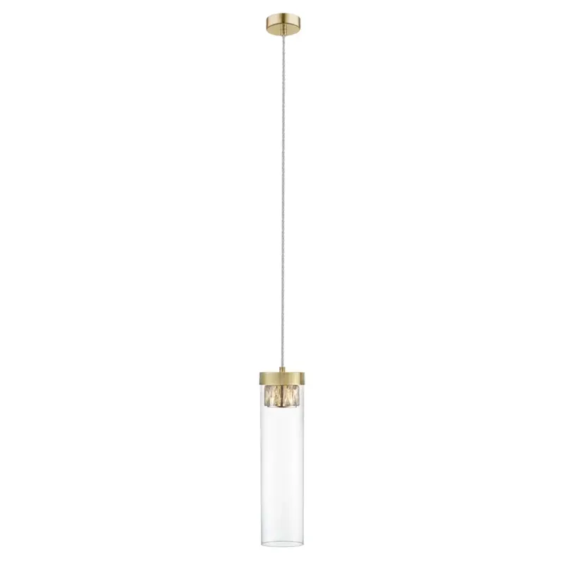 Zamów dziś Lampa wisząca GEM P038901D0FD2 szklana tuba złota przezroczysta