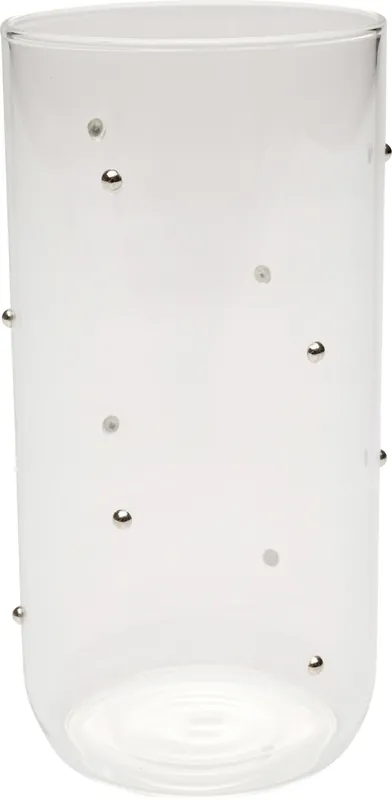 Premium Szklanka Glam Dots Srebrna 14cm