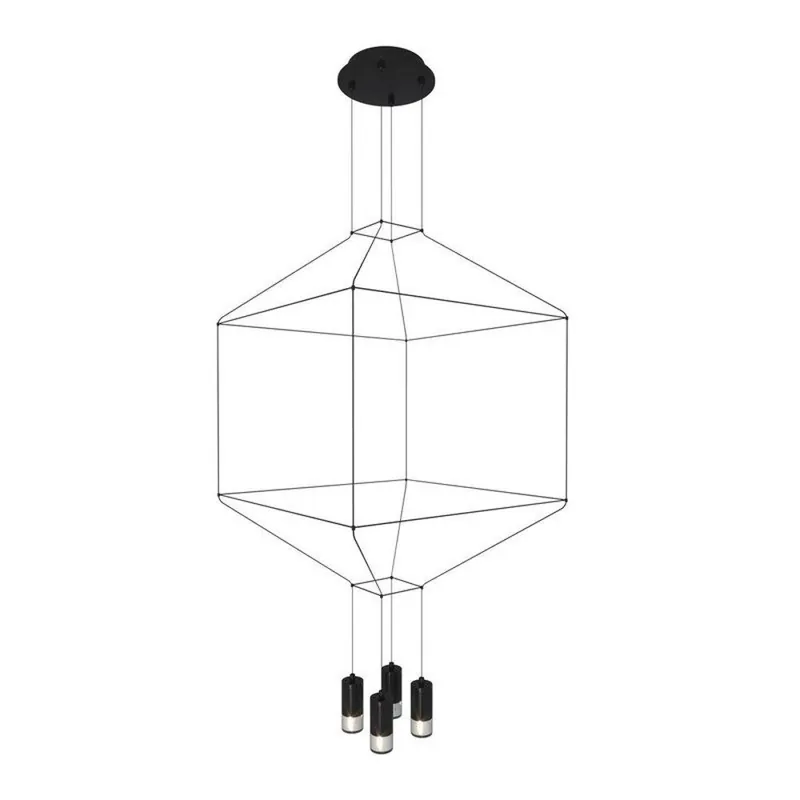 Ażurowy zwis Linea ST59614 Step geometryczny na wyspę czarny Obniżka ceny