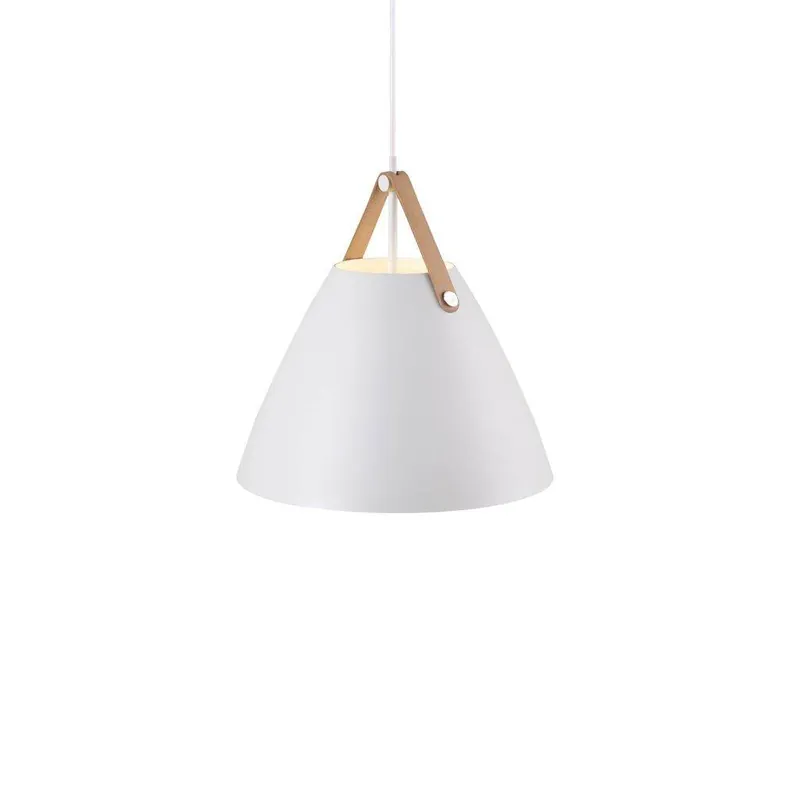 Nowość Lampa wisząca STRAP 36 84343001 oprawa w kolorze białym ze skórzanymi elementami NORDLUX