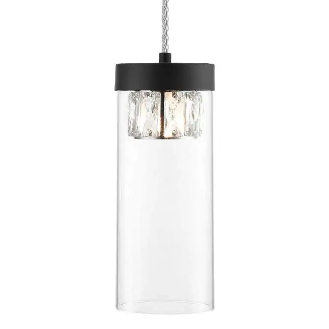 Wisząca lampa tubki GEM P038901DP7AC szklana czarny przezroczysty Tylko do końca tygodnia