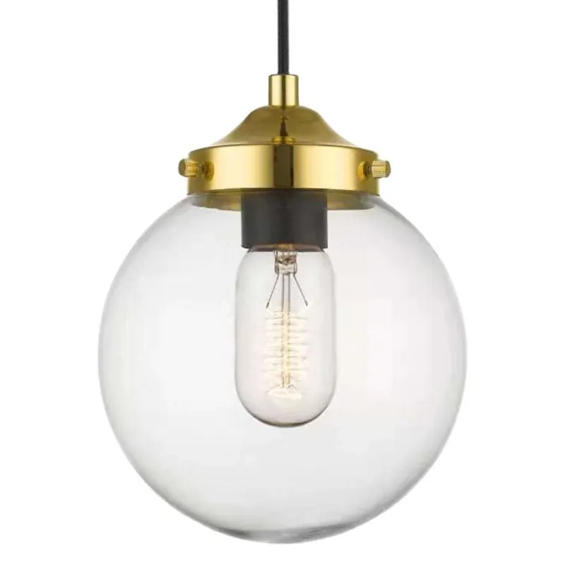 Lampa wisząca kula RIANO P045401DF7AC szklana złoty czarny przezroczysty Promocja