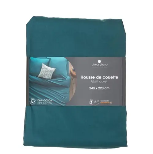 Bawełniana poszwa na kołdrę 240x220, OekoTex, niebieska Atmosphera Cena promocyjna