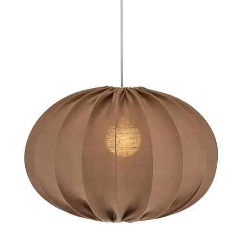 Lampa wisząca materiałowa, lniana elipsa Hilma Selected Ø40, mocca PR Home Kup teraz