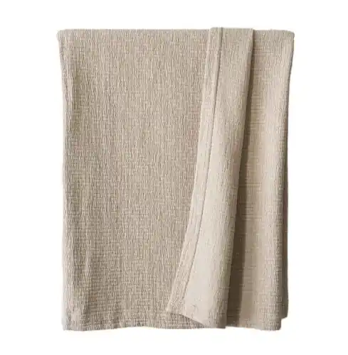 Bestseller Bawełniana narzuta Brick 140x200, piaskowy beż Tell Me More