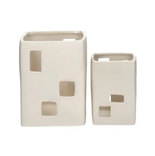 świeczniki białe porcelanowe Wayang, 2 szt Pomax Premium