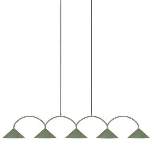 Designerska lampa wisząca Curve 5, zielona Globen Lighting Kup online