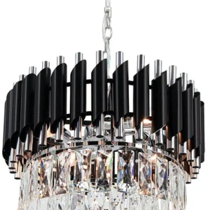 Popularny Toledo lampa wisząca 4xE14 chrom/czarna 6260/4 8C BL