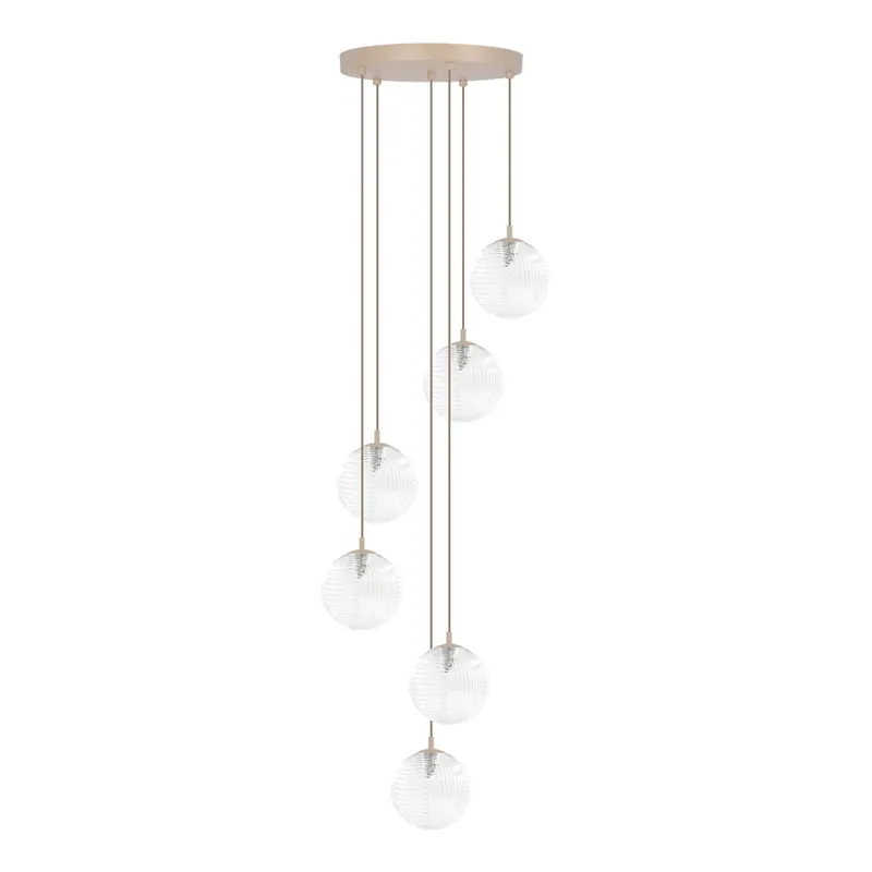 Bezpieczna płatność Tesoro lampa wisząca 6xG9 beżowa/transparentny K5701