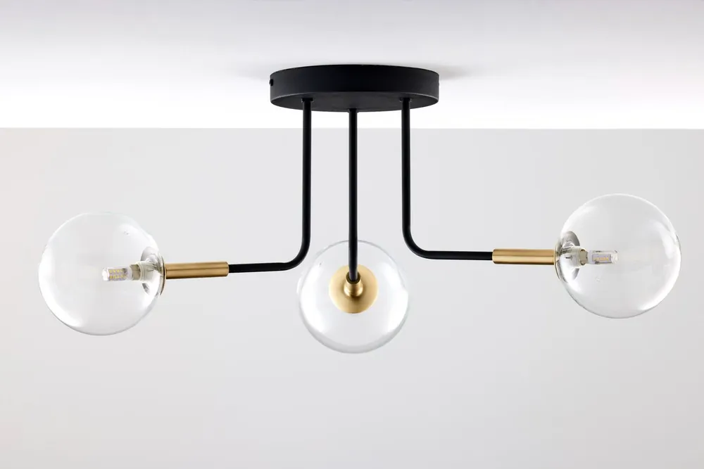 Niska cena Burano lampa sufitowa 3xG9 czarna transparentny 2039