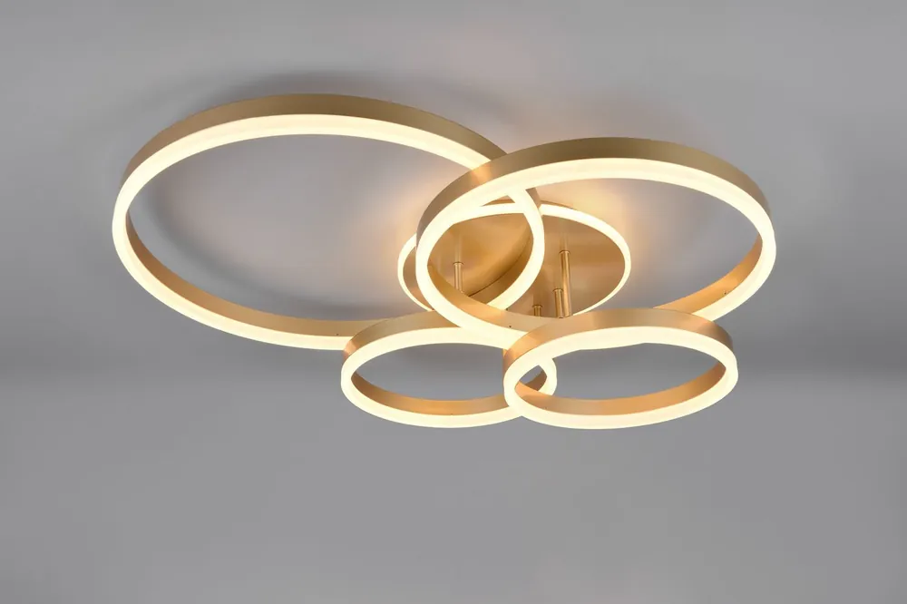 Nowość Drake lampa sufitowa z pilotem 5xLED/50W CCT złota 632210479