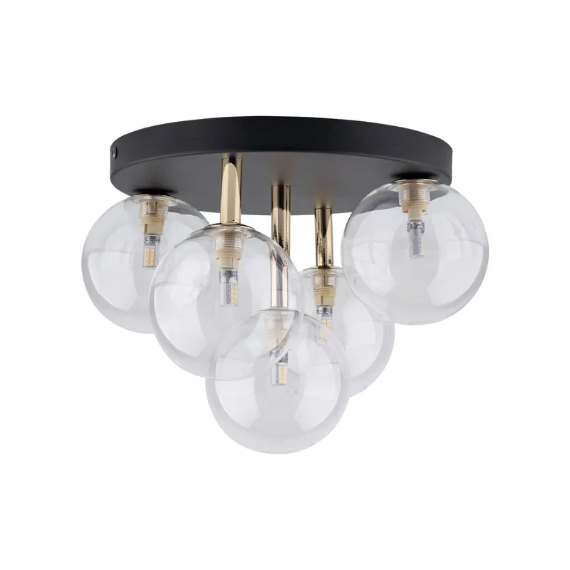 Promocja Nilos lampa sufitowa 5xG9 czarna/transparentna 758