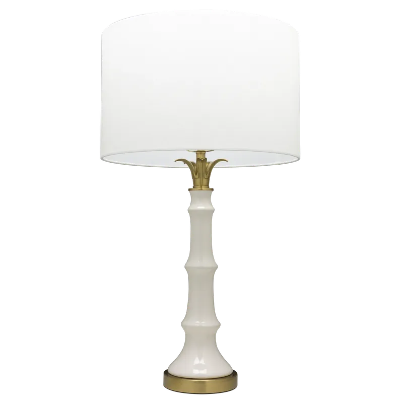 Lampa stołowa LOBOC T01019BR-WH oprawa mosiężna COSMOLight Szybka dostawa