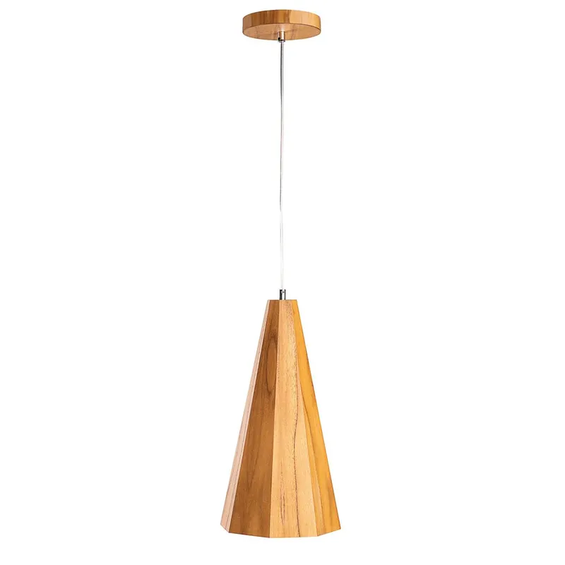Premium Lampa wisząca Angular oprawa w kolorze drewna QN-ANGULAR-P-S-TEAK QUINTIESSE